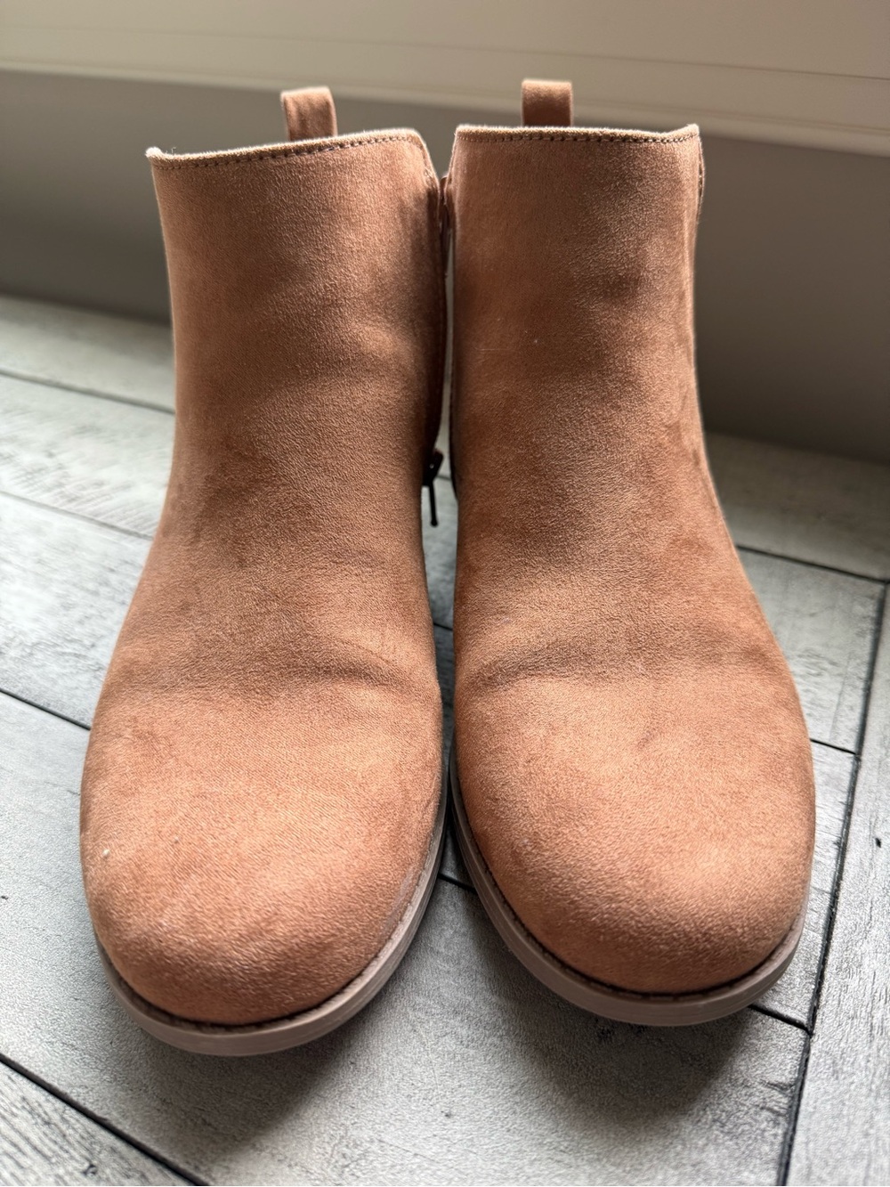 Girls Suede Ankle Boots in Tan